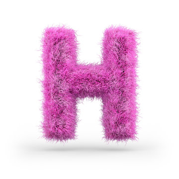 Uppercase fluffy and furry font. 3D