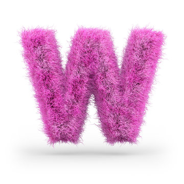 Uppercase fluffy and furry font. 3D