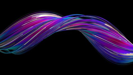 Poster - Abstract 3d rendering of twisted lines. Modern background design, animation of a futuristic shape, 4k video