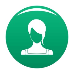 Poster - girl avatar icon. simple illustration of girl avatar vector icon for any any design green