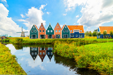 volendam is a town in north holland in the netherlands. colored houses of marine park in volendam. n