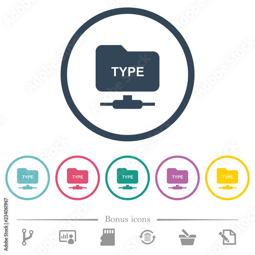 Fényképezés  FTP enter passive mode flat color icons in round outlines