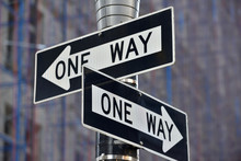 One Way Street Sign N Manhattan