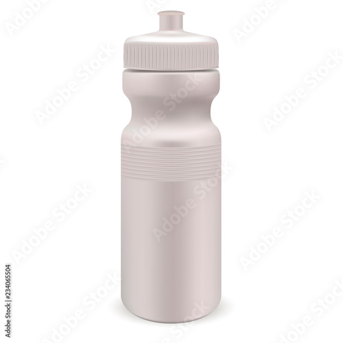 Download White Glossy Plastic Water Sports Bottle Photo Realistic Packaging Mockup Template Front View Vector 3d Illustration Stock Vector Adobe Stock