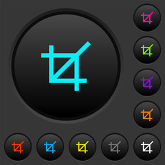 Sticker - Crop tool dark push buttons with color icons