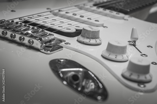 Cuadros en Lienzo Black white solo electric lead guitar, rock music