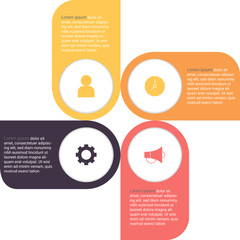 Poster - Infographics diagram with 4 steps, options, or processes. Vector business template for presentation. business data visualization.