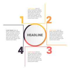 Poster - Infographics diagram with 4 steps, options, or processes. Vector business template for presentation. business data visualization.