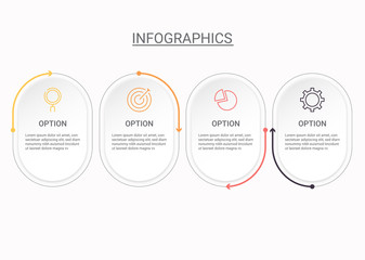 Poster - Infographics diagram with 4 steps, options, or processes. Vector business template for presentation. business data visualization.