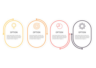Poster - Infographics diagram with 4 steps, options, or processes. Vector business template for presentation. business data visualization.