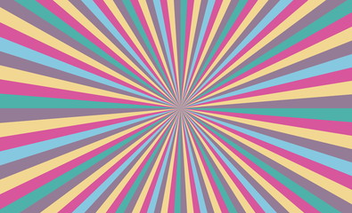 Poster - Rainbow pastel background with different multicolor lines. 
