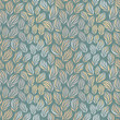© Atrica - Seamless vector pattern with abstract floral elements scattered in ditsy style in pastel blue-gray colors