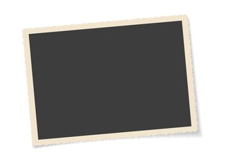 Canvas Print - vintage photo frame. old photos frames picture with figured edges, antique vector paper pictures tem