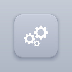 Poster - Settings gray vector button with white icon