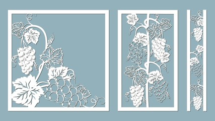 Wall Mural - Template for laser cutting, plotter, and silkscreen printing. Vine. Grape.