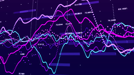 Aufkleber - Stock market graph. Big data visualization. investment graph concept. 3d rendering.