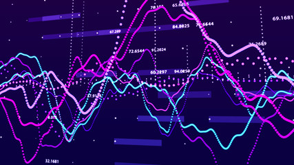 Aufkleber - Stock market graph. Big data visualization. investment graph concept. 3d rendering.