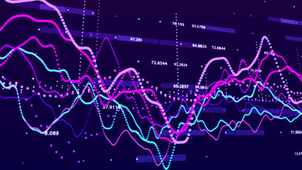 Aufkleber - Stock market graph. Big data visualization. investment graph concept. 3d rendering.