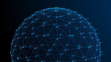 Poster - Global network concept. Technology background. Internet connection. Science. 4k rendering.