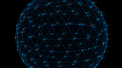 Poster - Global network concept. Technology background. Internet connection. Science. 4k rendering.