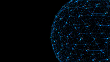 Poster - Global network concept. Technology background. Internet connection. Science. 4k rendering.