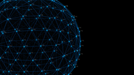 Poster - Global network concept. Technology background. Internet connection. Science. 4k rendering.
