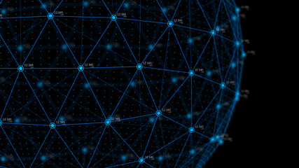 Poster - Global network concept. Technology background. Internet connection. Science. 4k rendering.