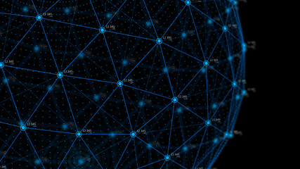 Poster - Global network concept. Technology background. Internet connection. Science. 4k rendering.