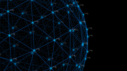 Poster - Global network concept. Technology background. Internet connection. Science. 4k rendering.