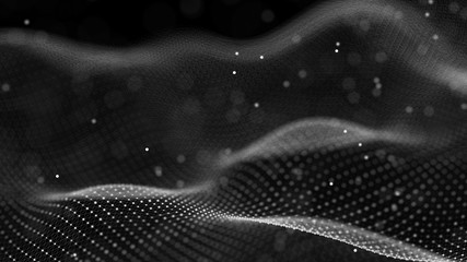 Aufkleber - Data technology background. Abstract background. Connecting dots and lines on dark background. 3D rendering. 4k.