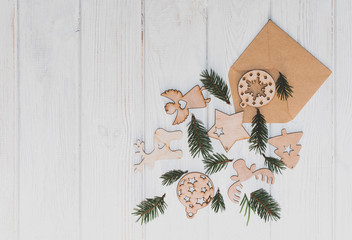 Wall Mural - Natural fresh wooden christmas backgrounds