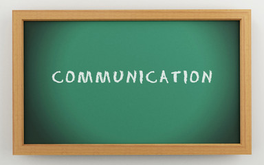 Poster - 3d chalkboard with Communication text