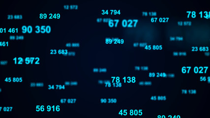 Aufkleber - Digital blue background. Information code. Binary computer code. 3d rendering