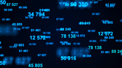Aufkleber - Digital blue background. Information code. Binary computer code. 3d rendering