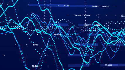 Aufkleber - Stock market graph. Big data visualization. investment graph concept. 3d rendering.