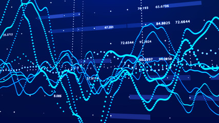 Aufkleber - Stock market graph. Big data visualization. investment graph concept. 3d rendering.