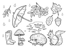 Autumn Weather Icons Set