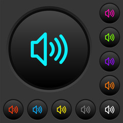 Poster - Volume dark push buttons with color icons