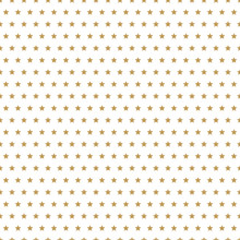 Seamless Vector Design With Golden Star Symbols On White Background. Symmetrical Festive Repeating Texture With Gold Star Symbols.