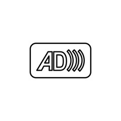 Aufkleber - audio description sign icon. Element of navigation sign icon. Thin line icon for website design and development, app development. Premium icon