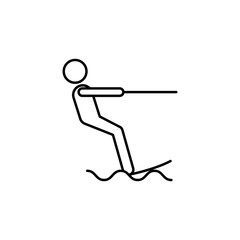 Aufkleber - waterskiing sign icon. Element of navigation sign icon. Thin line icon for website design and development, app development. Premium icon