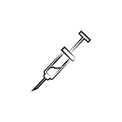 Aufkleber - Syringe Bio, Medicine icon. Element of biology icon for mobile concept and web apps. Hand drawn Syringe Bio, Medicine icon can be used for web and mobile