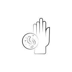 Poster - Hand, bacteria icon. Element of biology icon for mobile concept and web apps. Hand drawn Hand, bacteria icon can be used for web and mobile