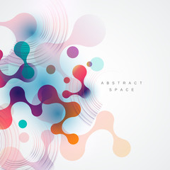 Vector abstract technology molecular structures and geometric graphic design with connecting lines and dots