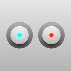 LED light buttons on gray background