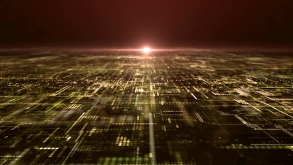 Aufkleber - futuristic digital matrix particles grid virtual reality abstract cyber space environment background