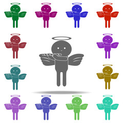 Poster - angel with a sweet stick icon. Elements of Angel and demon in multi color style icons. Simple icon for websites, web design, mobile app, info graphics