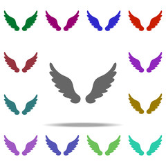 Poster - wings icon. Elements of Angel and demon in multi color style icons. Simple icon for websites, web design, mobile app, info graphics