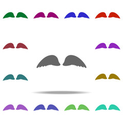 Poster - wings icon. Elements of Angel and demon in multi color style icons. Simple icon for websites, web design, mobile app, info graphics