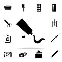 Poster - a tube of paint on paper icon. Art and painting icons universal set for web and mobile